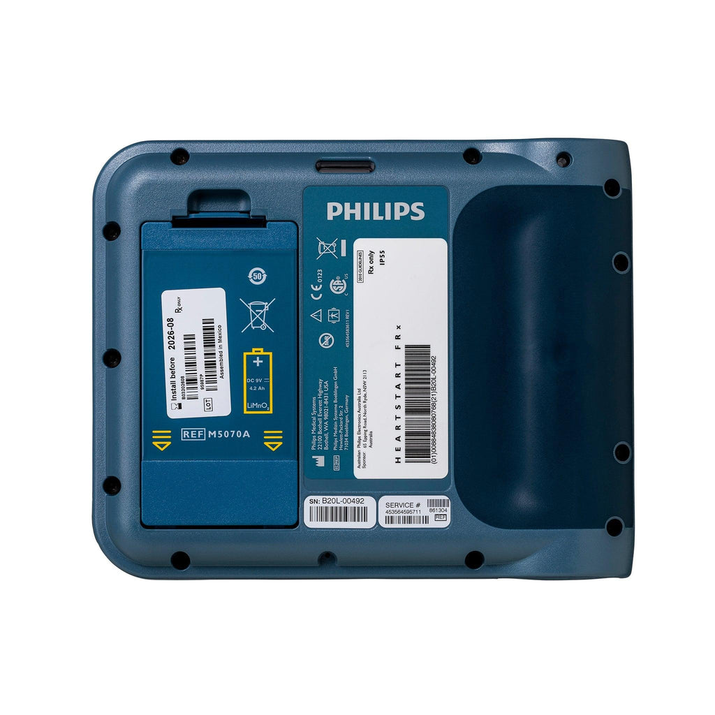 De Philips FRx AED is een gebruiksvriendelijke en robuuste defibrillator. Ideaal voor snelle en effectieve reanimatie in professionele en openbare omgevingen.