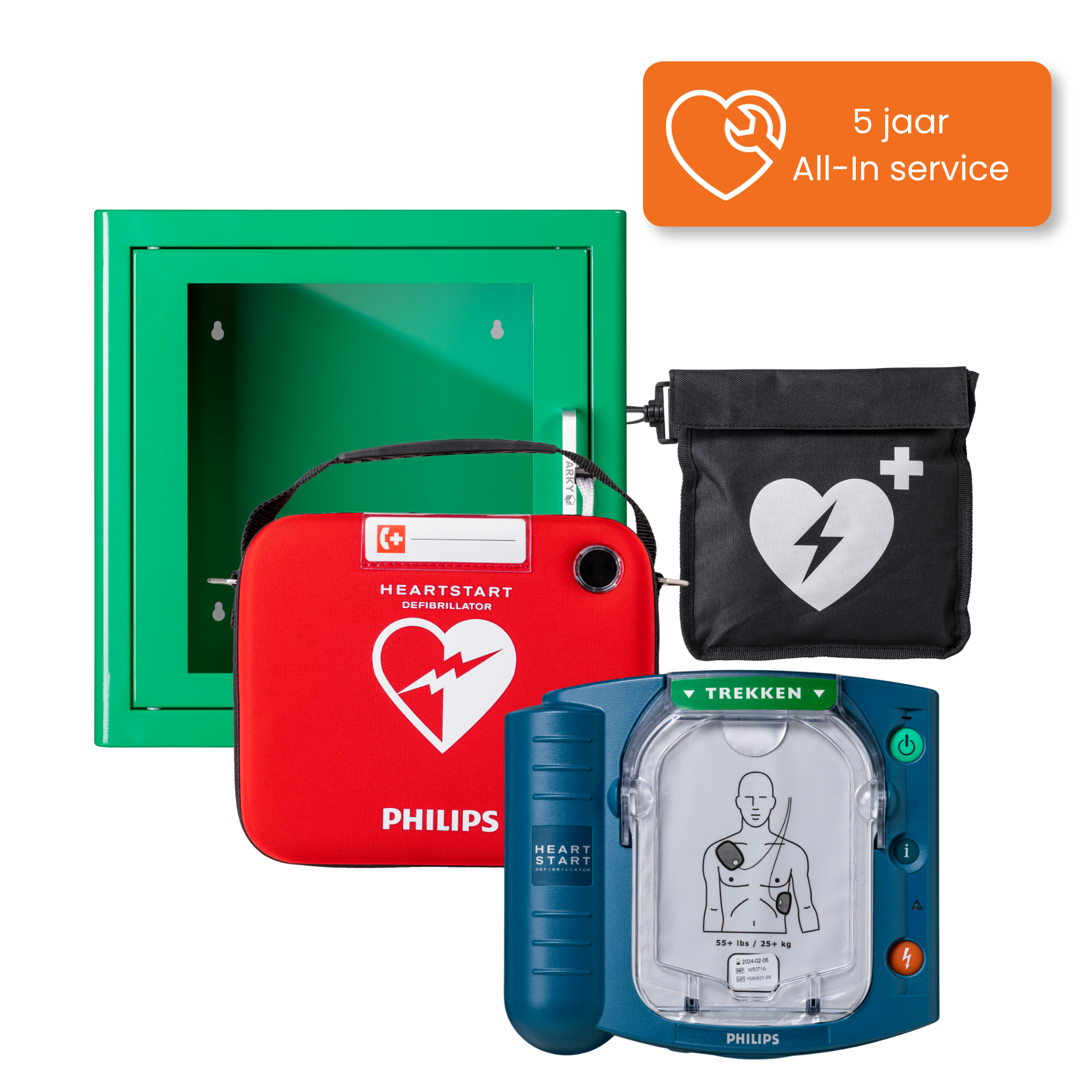 Philips HS1 AED met ARKY binnenkast en 5 jaar All-In service