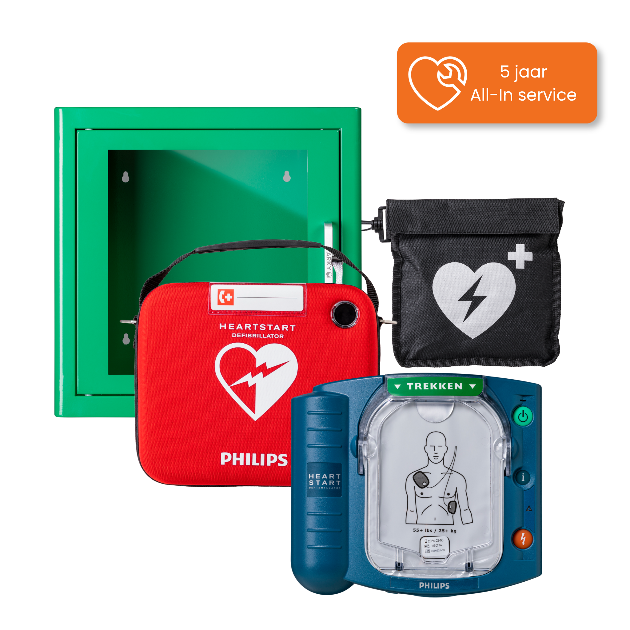 Philips HS1 AED met ARKY binnenkast en 5 jaar All-In service